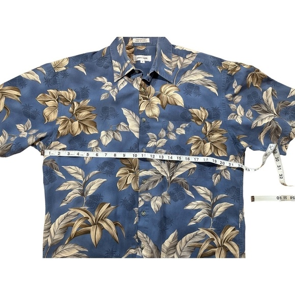 Vintage Pierre Cardin Hawaiian Short Sleeve Shirt Blue Men's Medium - Picture 4 of 7